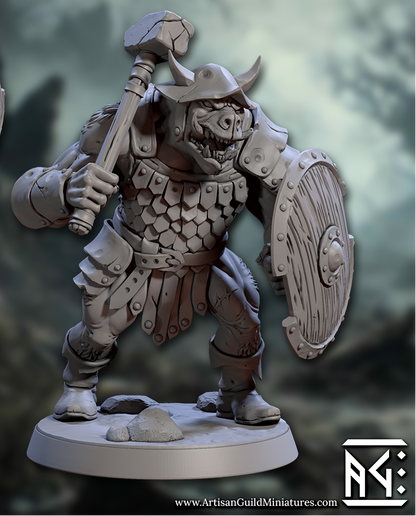Orhog Warriors, Pig Orc Warband Melee Squad with Helmets (6 Variants Available) - Artisan Guild