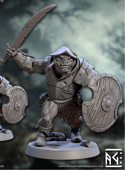 Orhog Warriors, Pig Orc Warband Melee Squad with Helmets (6 Variants Available) - Artisan Guild