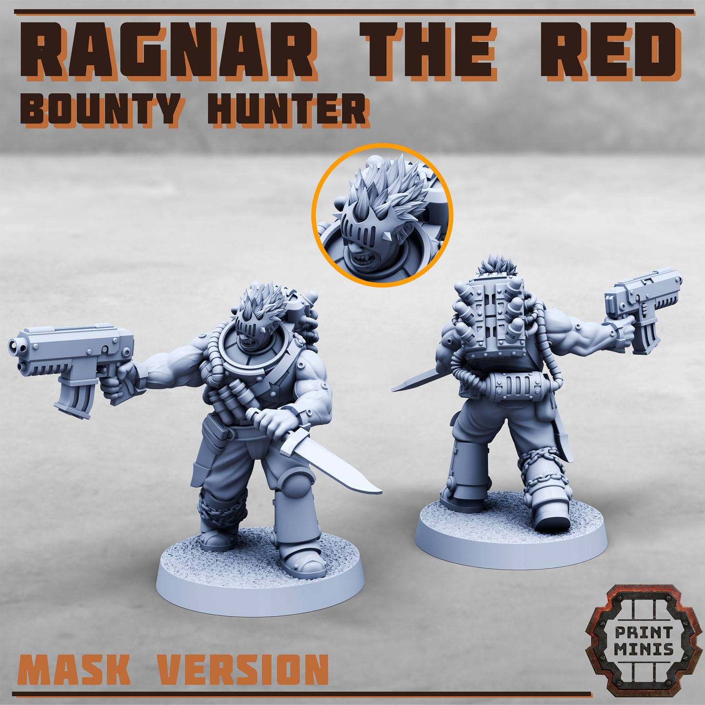 Ragnar the Red, Bounty Hunter (2 Variants Available) - Print Minis