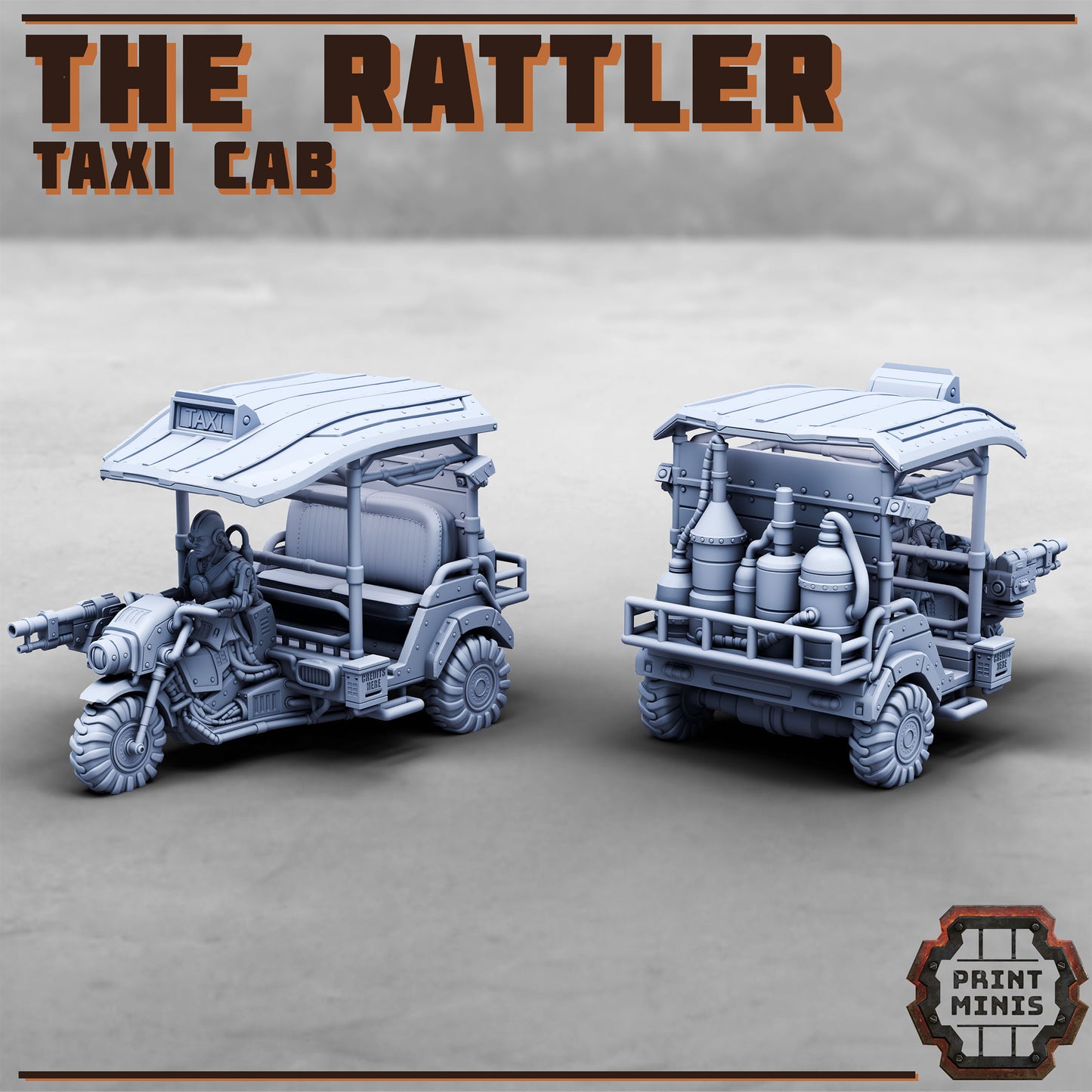 The Rattler, Taxi Cab (2 Variants Available) - Print Minis