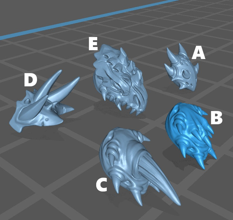 Primal Heart Eldarch Pauldrons, Customisation Pack - 32mm Scale (5 Variants Available) - Battle Yak