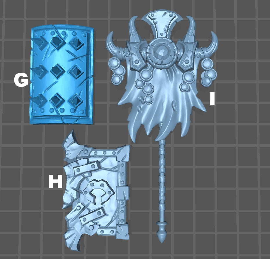 Gormolgoth Gear, Ogre Weapons Customisation Pack - 32mm Scale (15 Variants Available) - Battle Yak