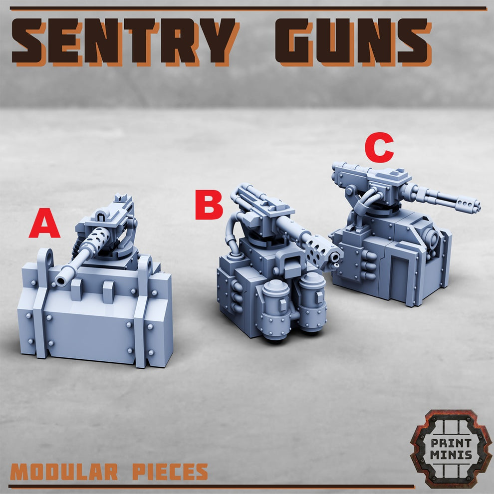 Sentry Guns (3 Variants Available) - Print Minis – Couatl's Hoard