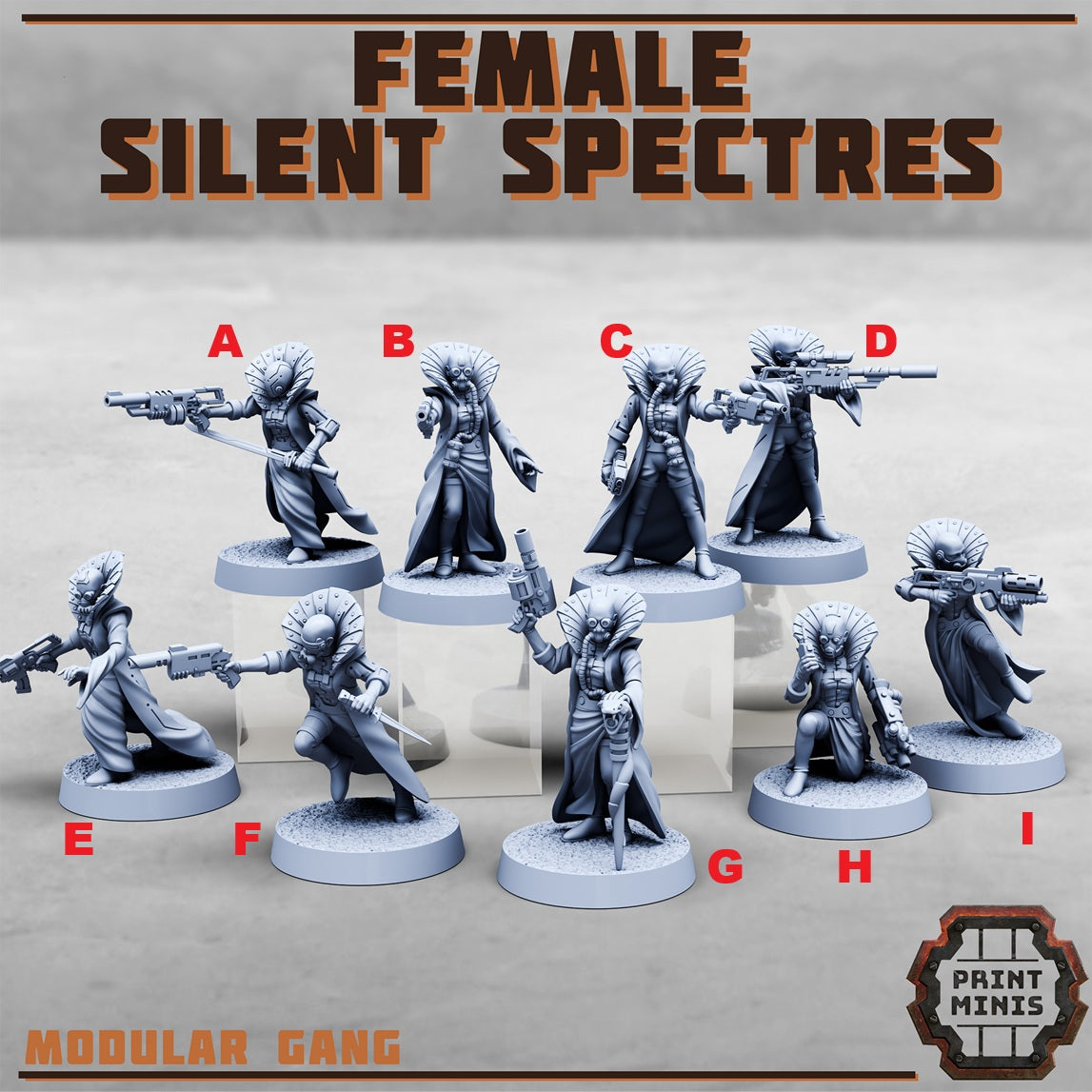 Silent Spectres, Sneaky Gang - Set 3, Women (9 Variants Available) - Print Minis