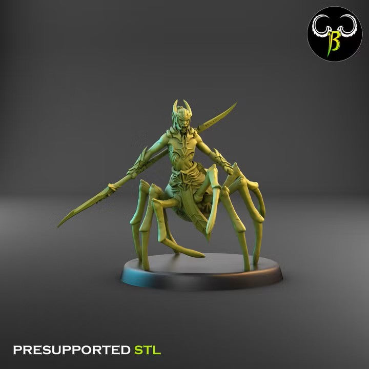 Spider God Favoured, Blade Squad - Spider Centaur Elves (7 Variants Available) - Clay Beast Creations