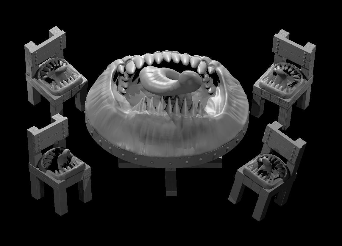Tavern Table and Chair Mimics (4 Variants Available) - MZ4250