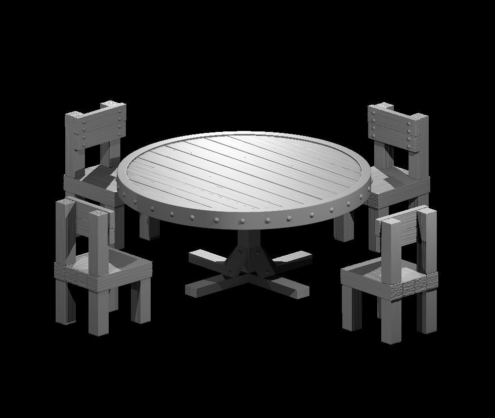 Tavern Table and Chair Mimics (4 Variants Available) - MZ4250