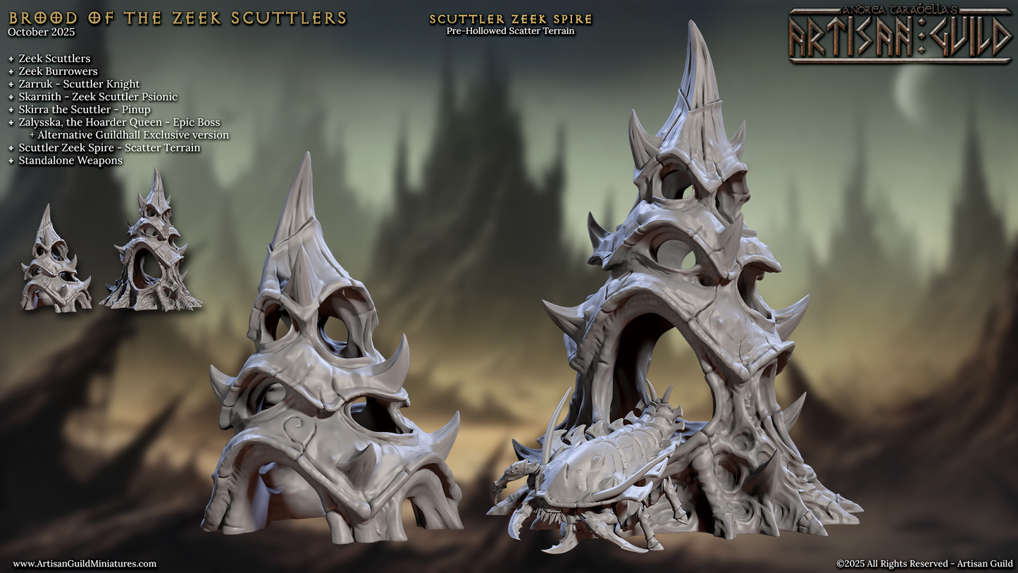 Scuttler Zeek Spire, Shell Terrain Piece (2 Variants Available) - Artisan Guild