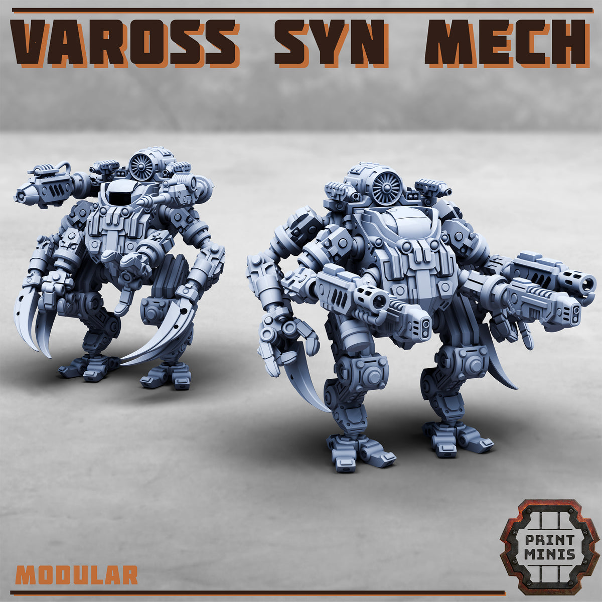 Vaross Syn Mech, Modular Combat Robot (2 Variants Available) - Print Minis