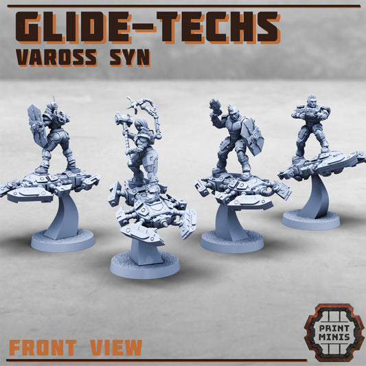 Glide Techs, Vaross Syn Gang - Tech Warriors with Flight Platforms (4 Variants Available) - Print Minis