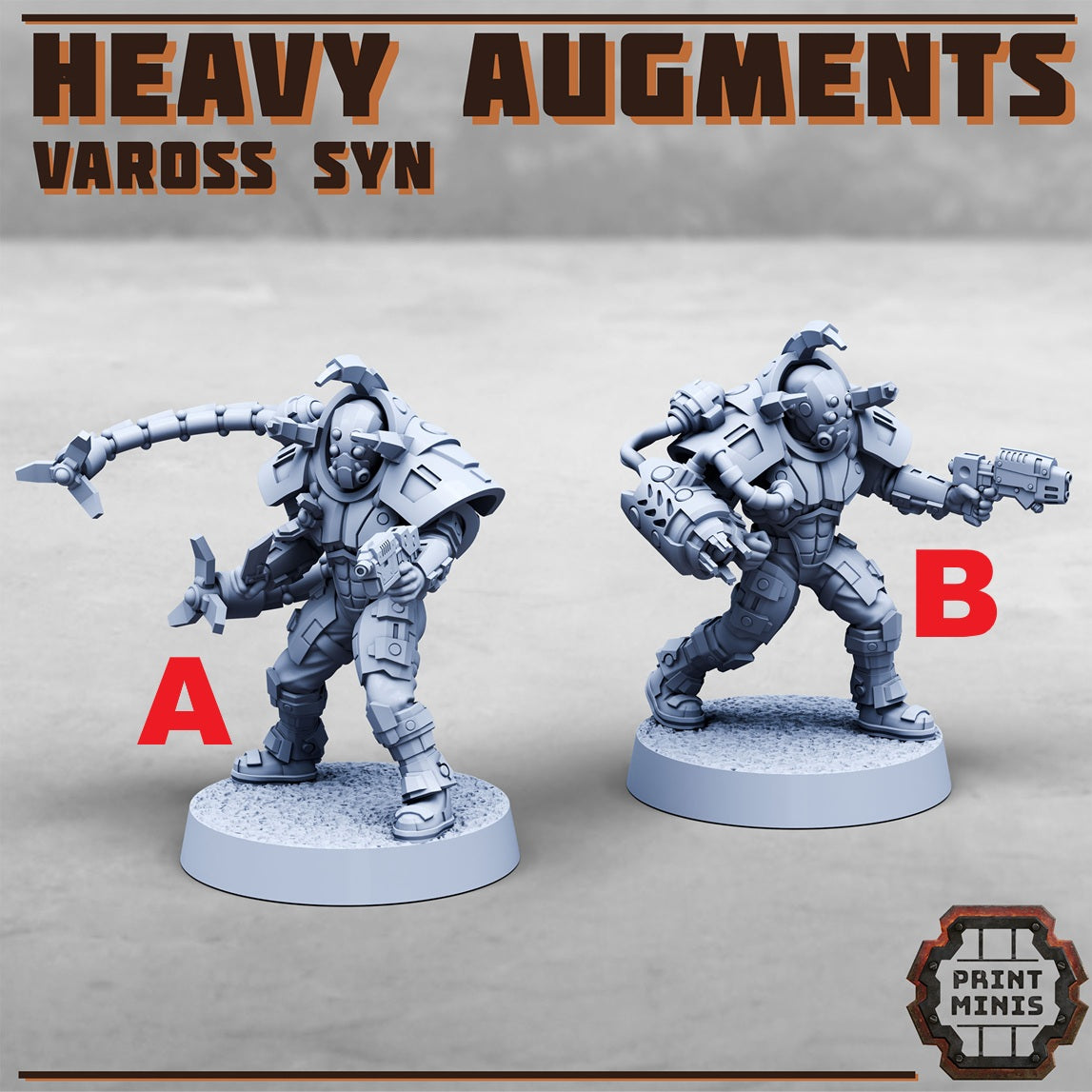 Heavy Augments, Vaross Syn Gang - Technologically Upgraded Mech Fighters (4 Variants Available) - Print Minis