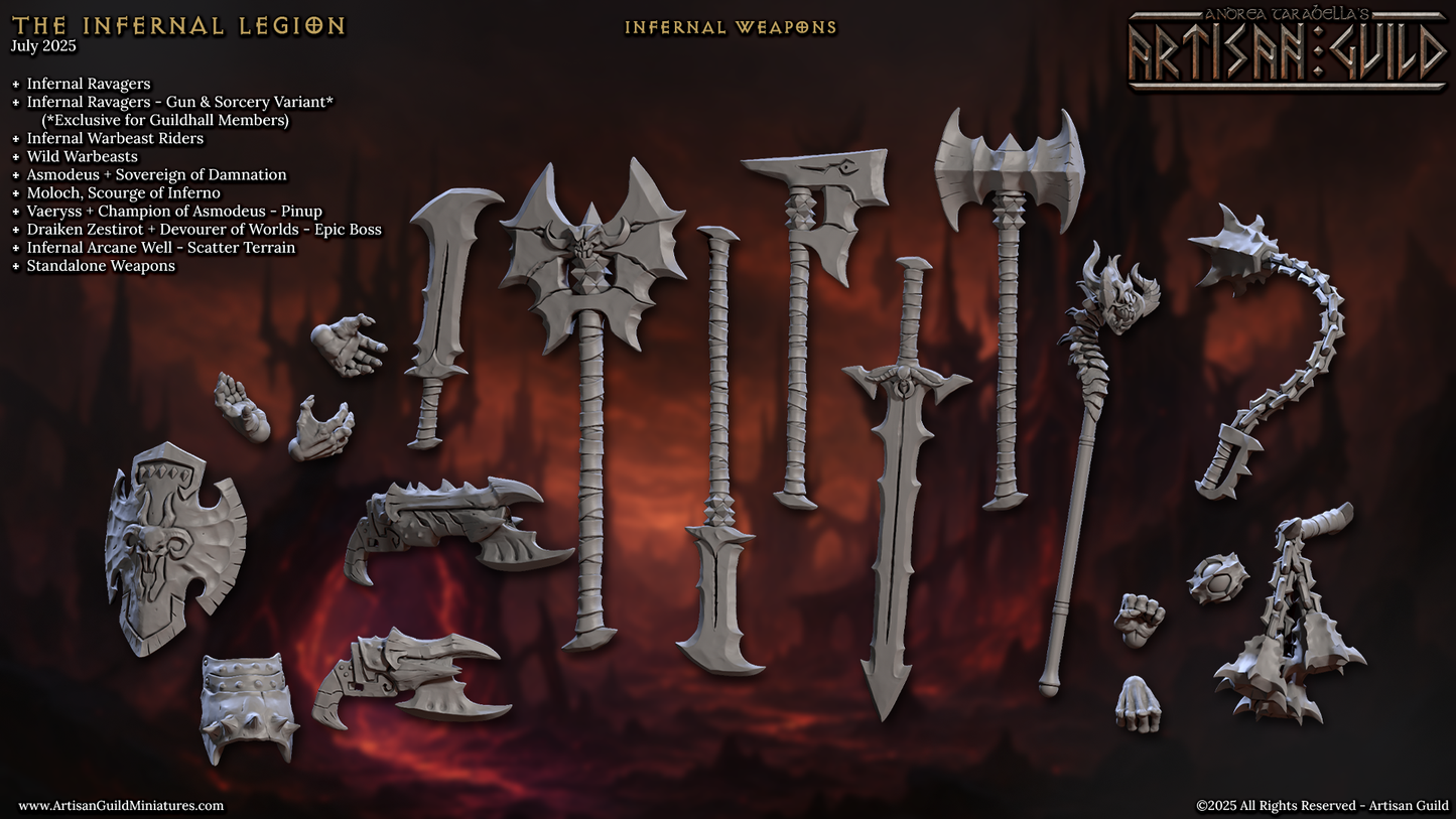 Infernal Legion, Weapons and Hands - 32mm Scale (19 Variants Available) - Artisan Guild