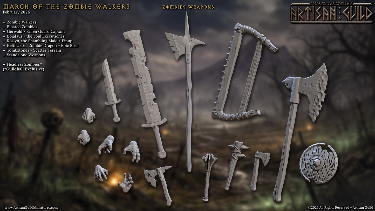 Zombie Walker Weapons, 28mm Scale (16 Variants Available) - Artisan Guild