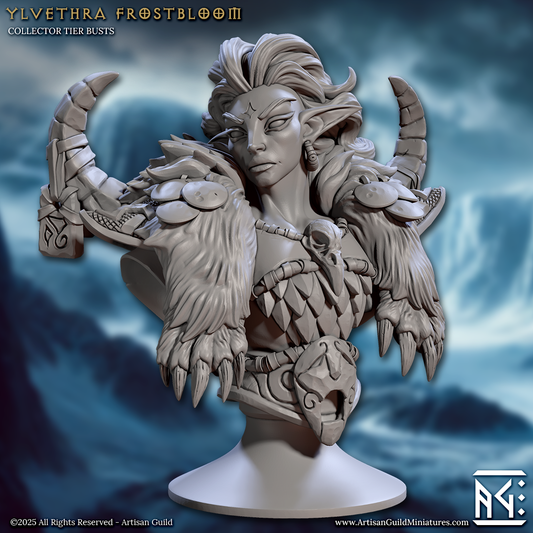 Ylvethra Frostbloom, Winter Elf Hero Bust - Artisan Guild