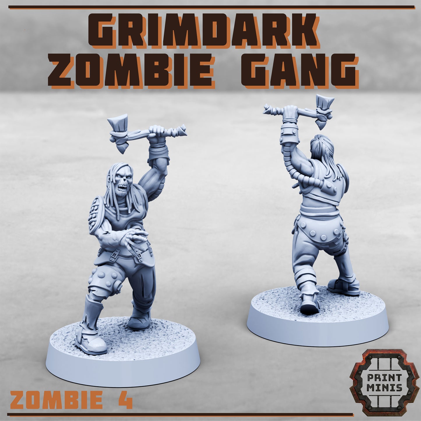 Grimdark Zombie Gang (8 Variants Available) - Print Minis