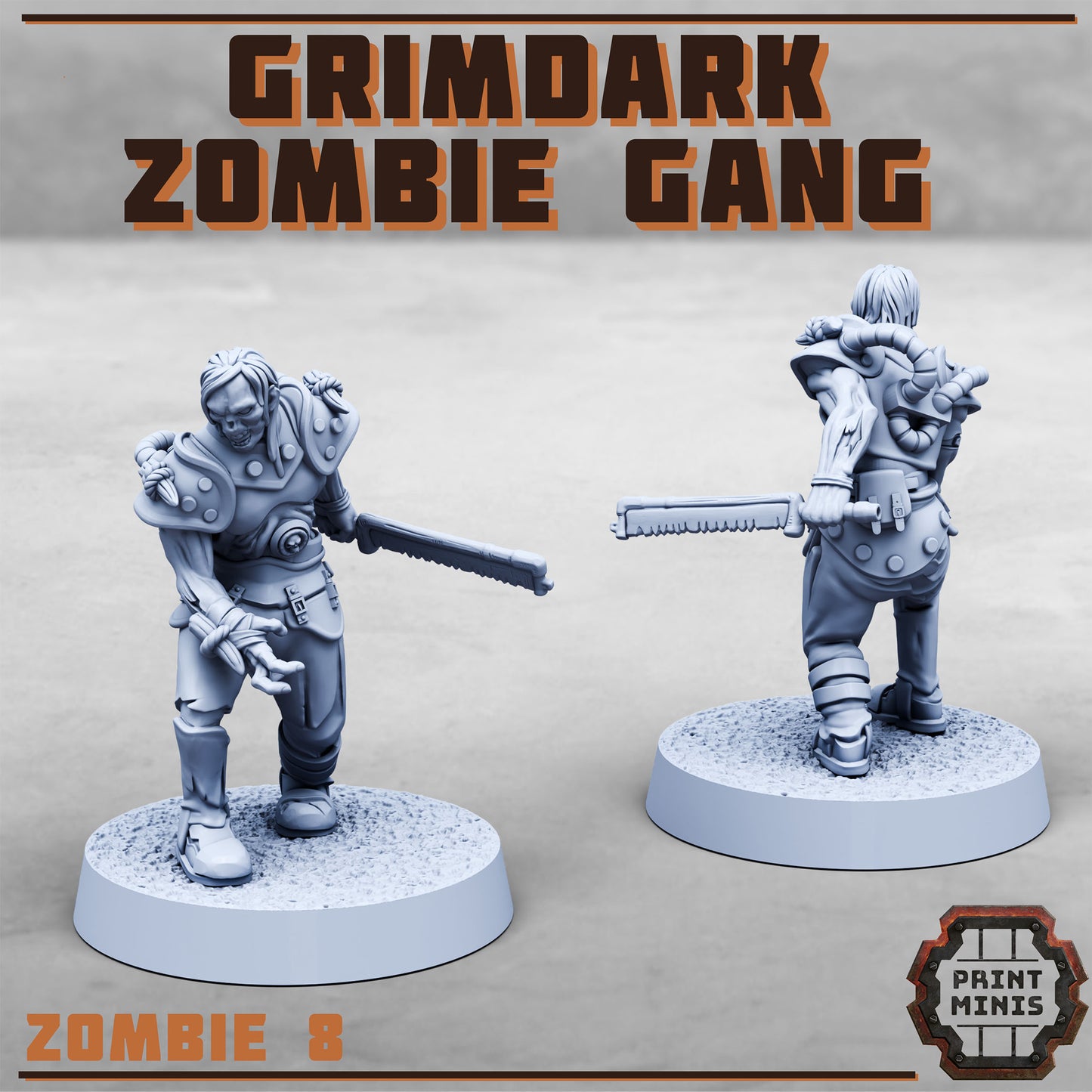 Grimdark Zombie Gang (8 Variants Available) - Print Minis