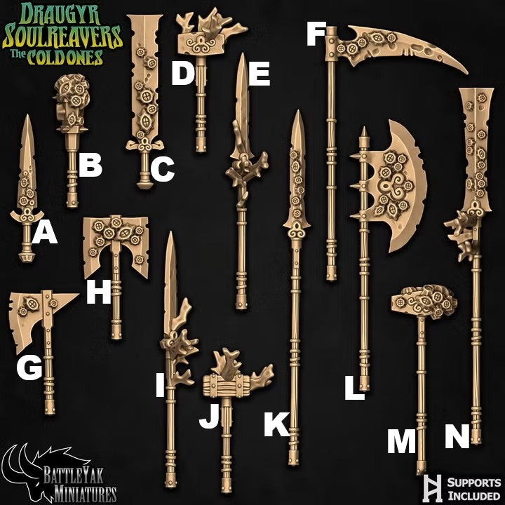 Draugr Cold One Weapons & Shields, Underwater Armour Customisation Pack (20 Variants Available) - Battle Yak