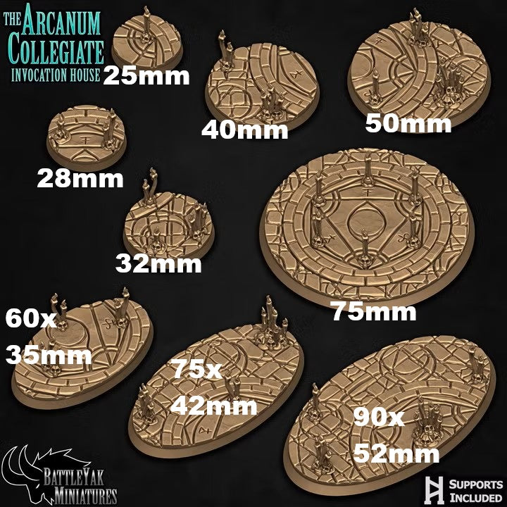 Chamber of Invocation Bases - Magical Ritual Base Set (15 Variants Available) - Battle Yak