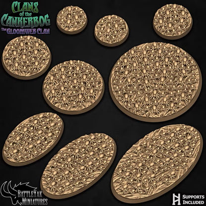 Gloomweb Bases - Base Set Covered in Spiders (9 Variants Available) - Battle Yak