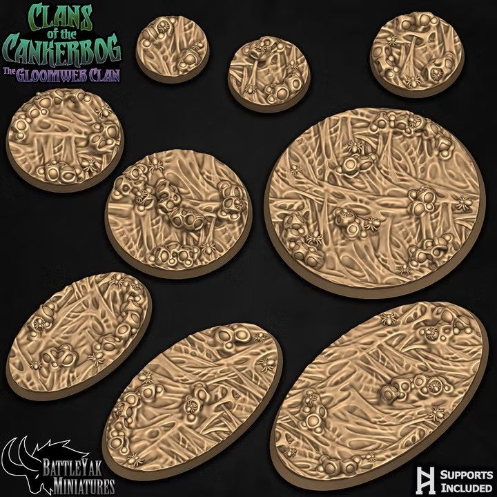 Gloomweb Bases - Spiderwebs and Egg Clusters Base Set (32 Variants Available) - Battle Yak