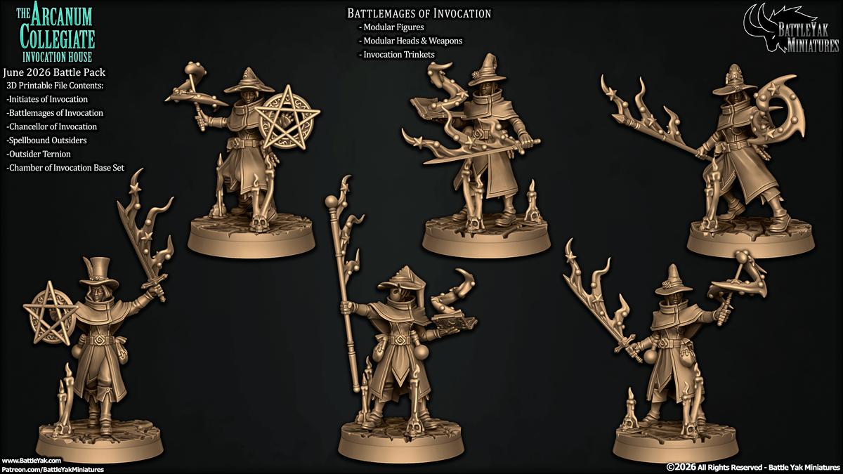 Arcanum Collegiate Invocation Battlemages (6 Variants Available) - Battle Yak