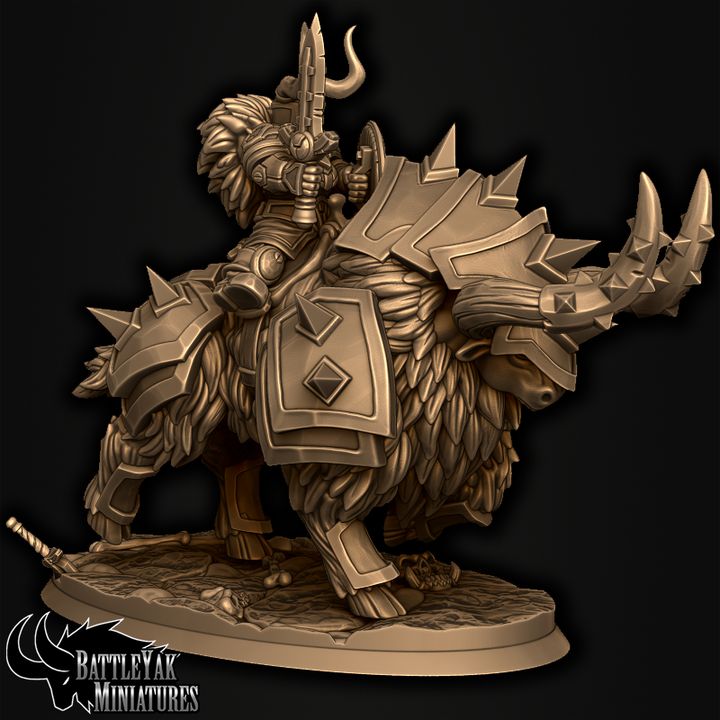 Frostforged Battle-Yak Shield-Maidens, Dwarven Warrior Yak Cavalry - Armoured (3 Variants Available) - Battle Yak