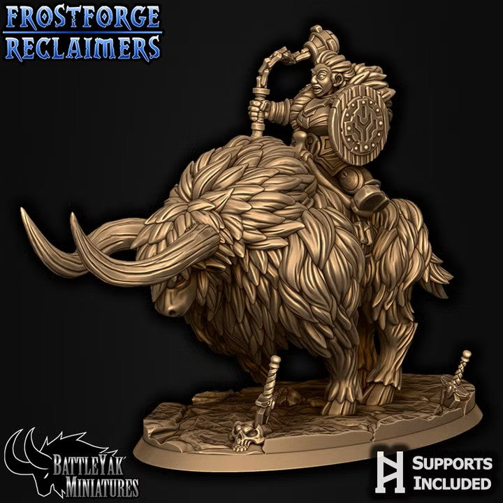 Frostforged Battle-Yak Shield-Maidens, Dwarven Warrior Yak Cavalry (3 Variants Available) - Battle Yak
