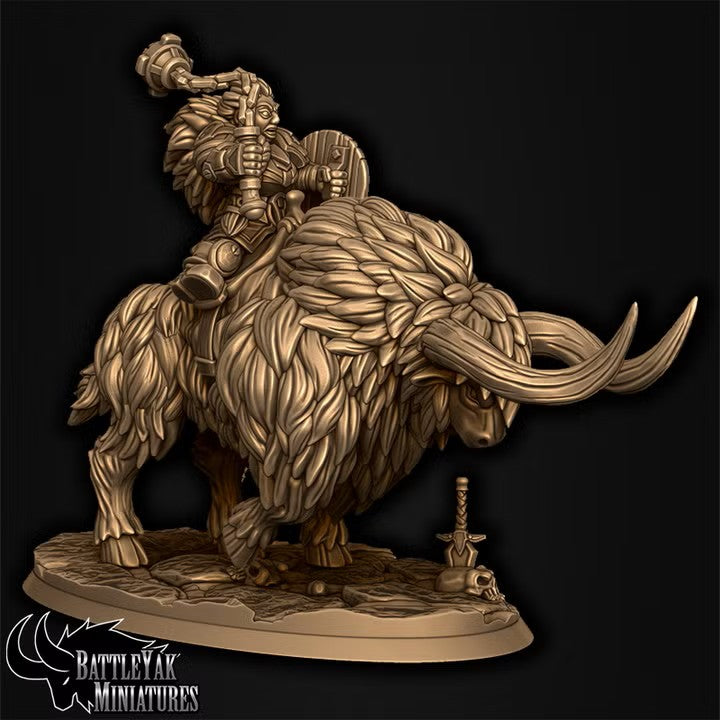 Frostforged Battle-Yak Shield-Maidens, Dwarven Warrior Yak Cavalry (3 Variants Available) - Battle Yak
