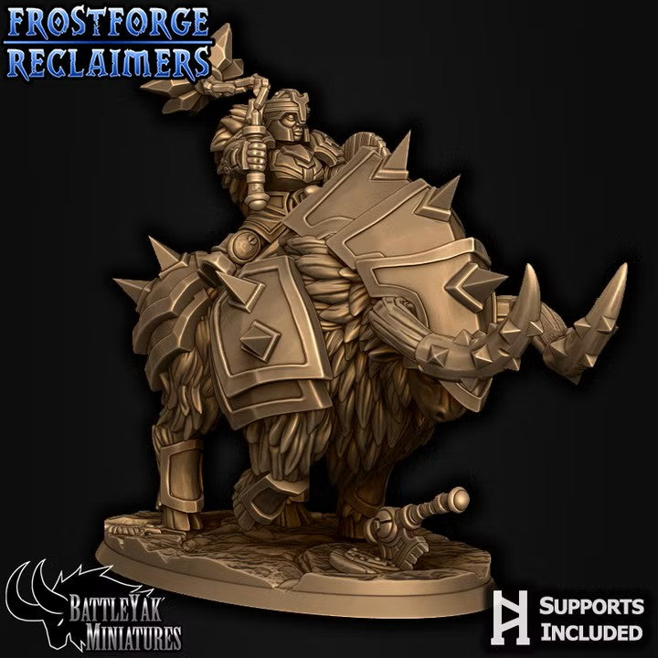 Frostforged Battle-Yak Shield-Maidens, Dwarven Warrior Yak Cavalry - Armoured (3 Variants Available) - Battle Yak