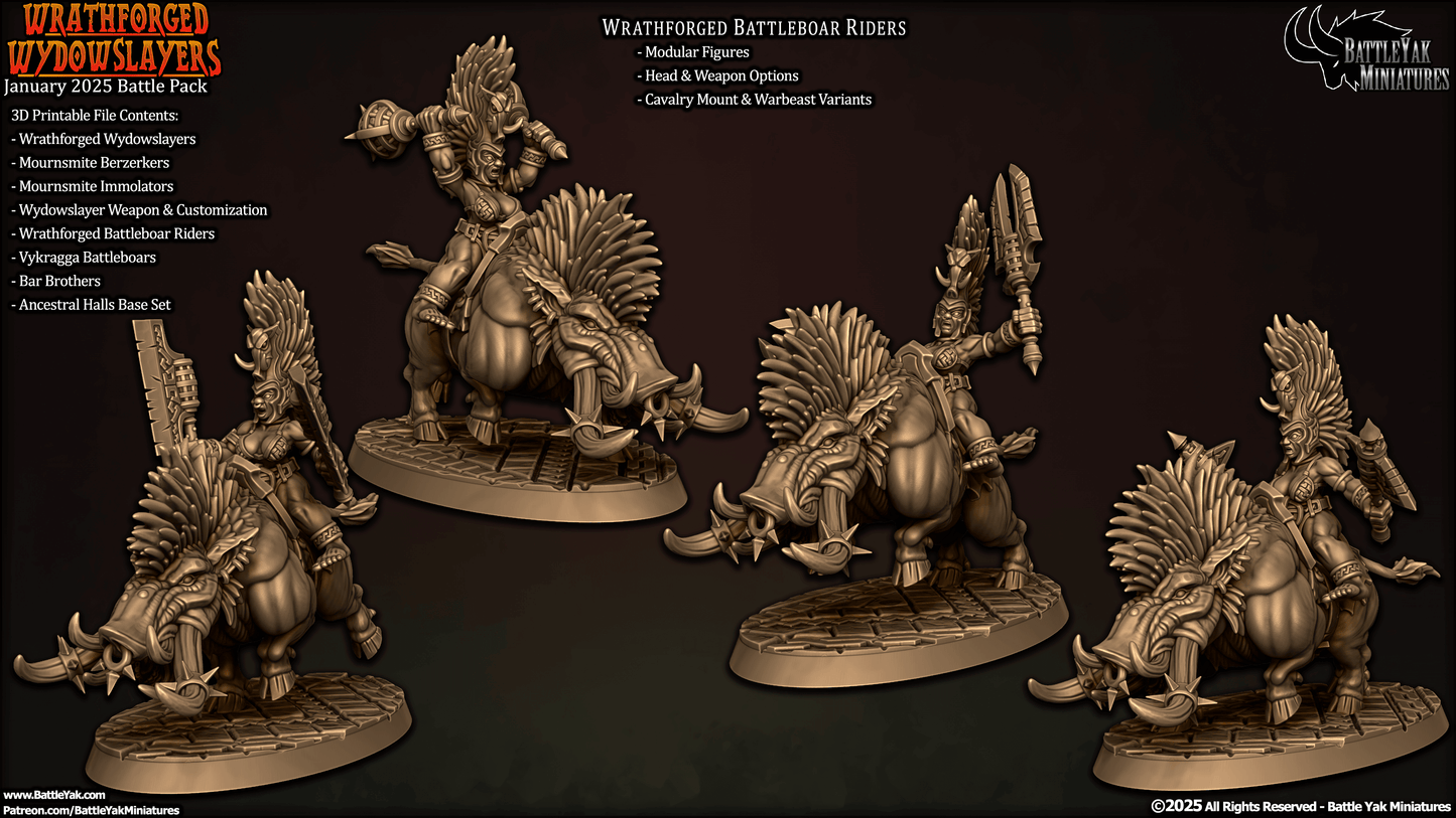 Wrathforged Wydowslayers, Battleboar Riders - Pack 1 (4 Variants Available) - Battle Yak