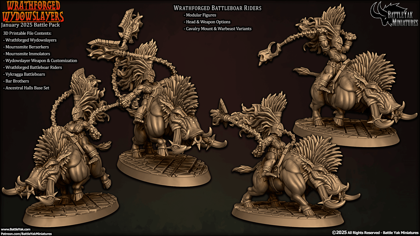 Wrathforged Wydowslayers, Battleboar Riders - Pack 2 (4 Variants Available) - Battle Yak