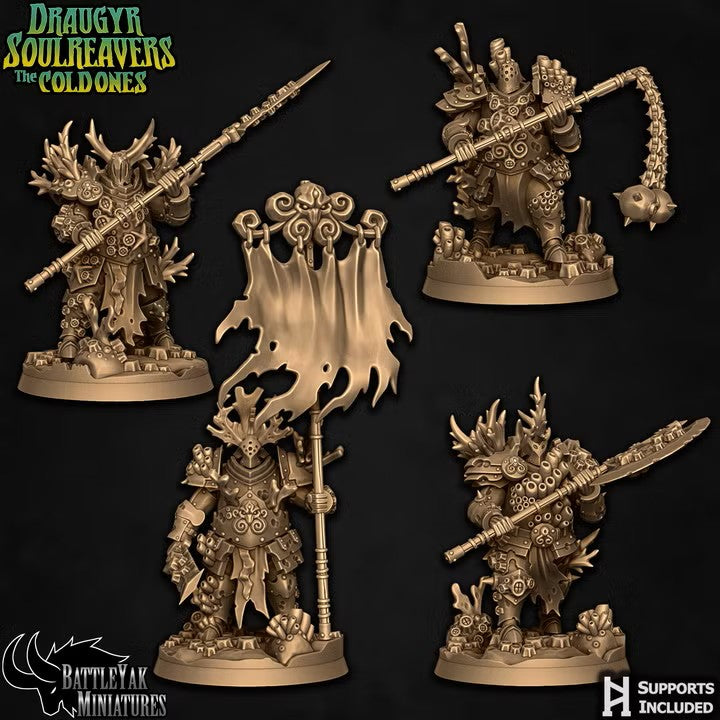 Draugr Soulreavers Cold Ones, Cursed Undersea Champions (4 Variants Available) - Battle Yak