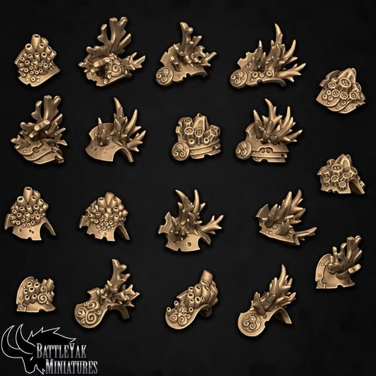 Draugr Cold One Pauldrons, Underwater Armour Customisation Pack (19 Variants Available) - Battle Yak