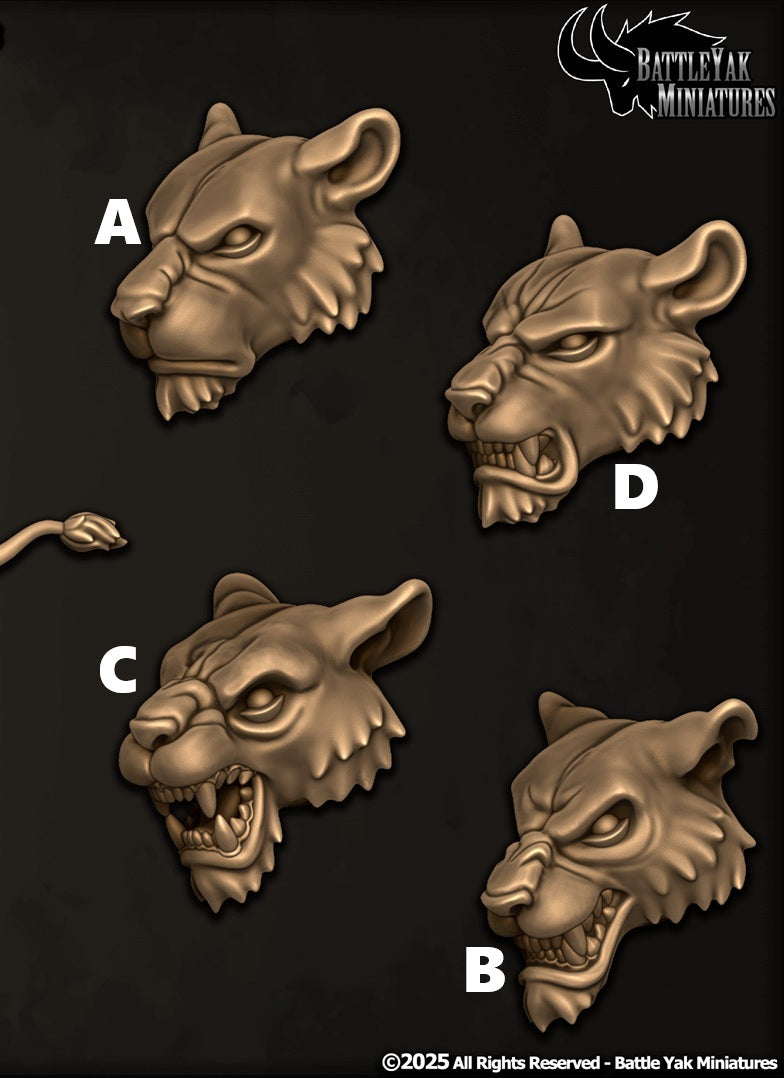 Rakari Sunpride, Simbari Huntress - Lioness Heads, Customisation Pack (4 Variants Available) - Battle Yak