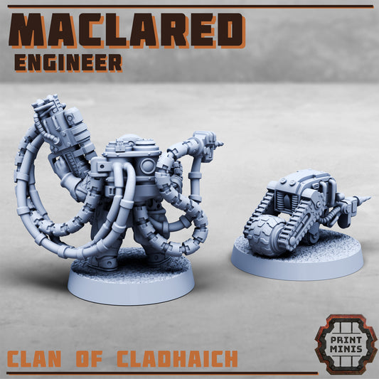 Maclared, Engineer with Clan Robot - Print Minis