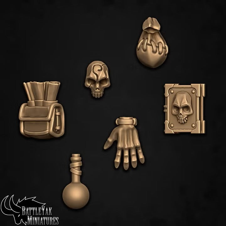 Arcanum Collegiate Invocation Weapons & Trinkets, Human Wizard Customisation Pack (13 Variants Available) - Battle Yak