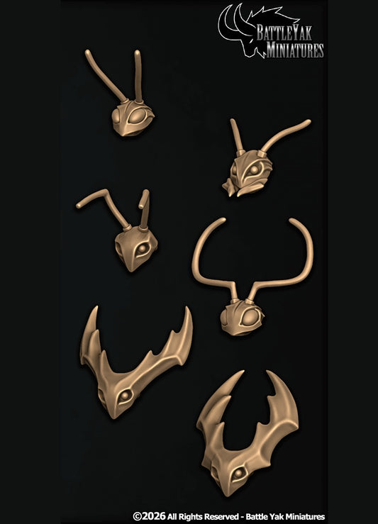Soulfire Sanctum Heads, Insect Folk Customisation Pack - 32mm Scale (19 Variants Available) - Battle Yak