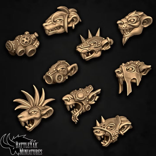 Raticator Customisation Pack - Rat Folk Heads (9 Variants Available) - Battle Yak