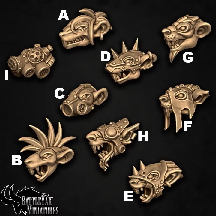 Raticator Customisation Pack - Rat Folk Heads (9 Variants Available) - Battle Yak