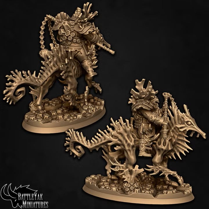 Deepspawn Riders, Cursed Undersea Heavy Warriors with Seahorse Monster Mounts (4 Variants Available) - Battle Yak