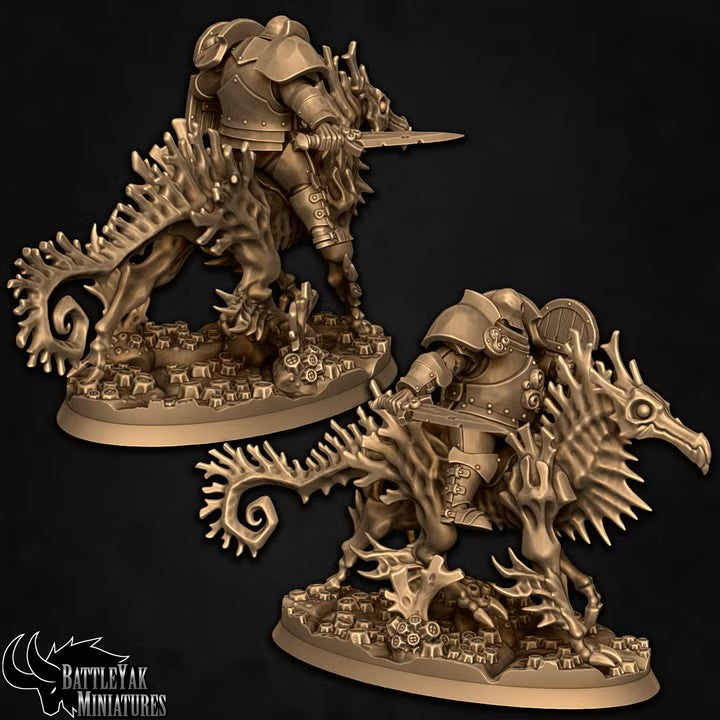 Deepspawn Riders, UnCursed Undersea Warriors with Seahorse Monster Mounts (4 Variants Available) - Battle Yak