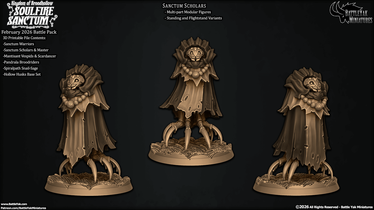 Soulfire Scholars - Mysterious Insect-Folk Magic Users (3 Variants Available) - Battle Yak