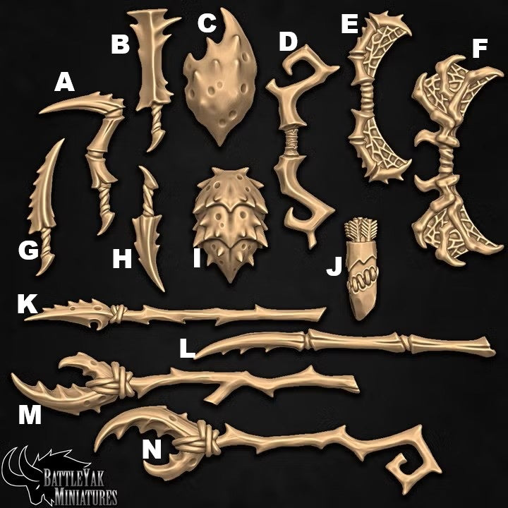 Gloomweb Spiderbite Weapons, Spider Goblin Customisation Pack (14 Variants Available) - Battle Yak