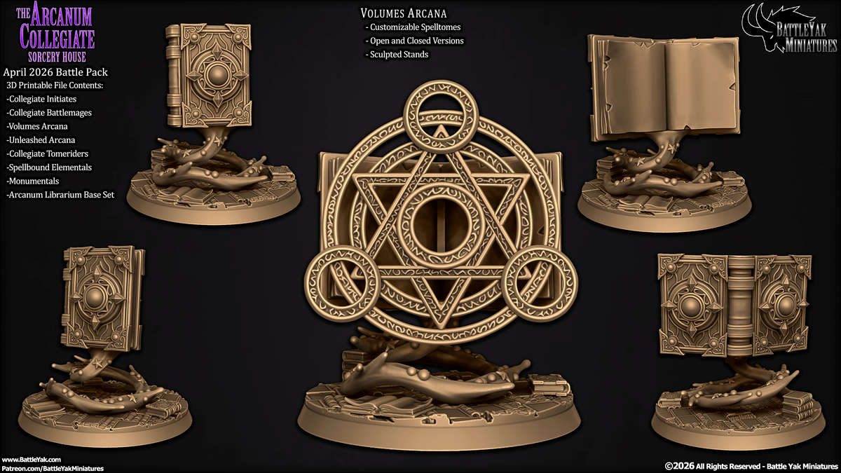 Volumes Arcana, Levitating Spellbooks (9 Variants Available) - Battle Yak