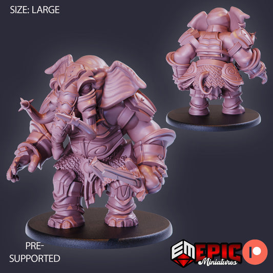Elephant Folk Paladin (3 Variants) - Epic Miniatures