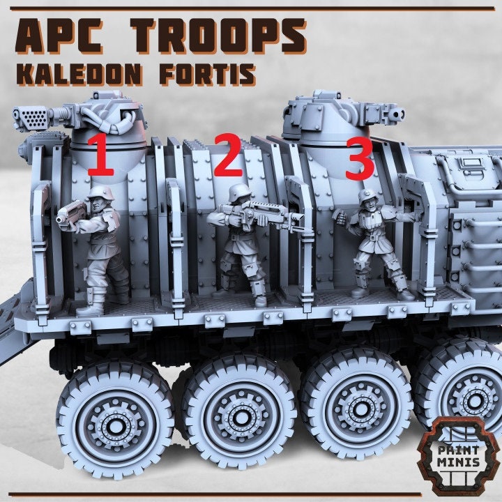 Kaledon Fortis - APC Troopers ( Variants Avialable) - Print Minis