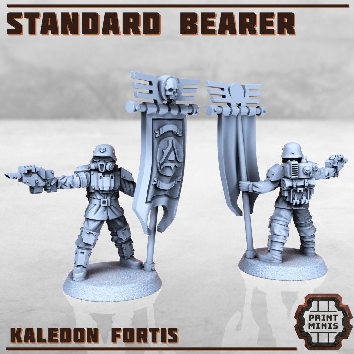 Kaledon Fortis - Standard Bearer - Print Minis