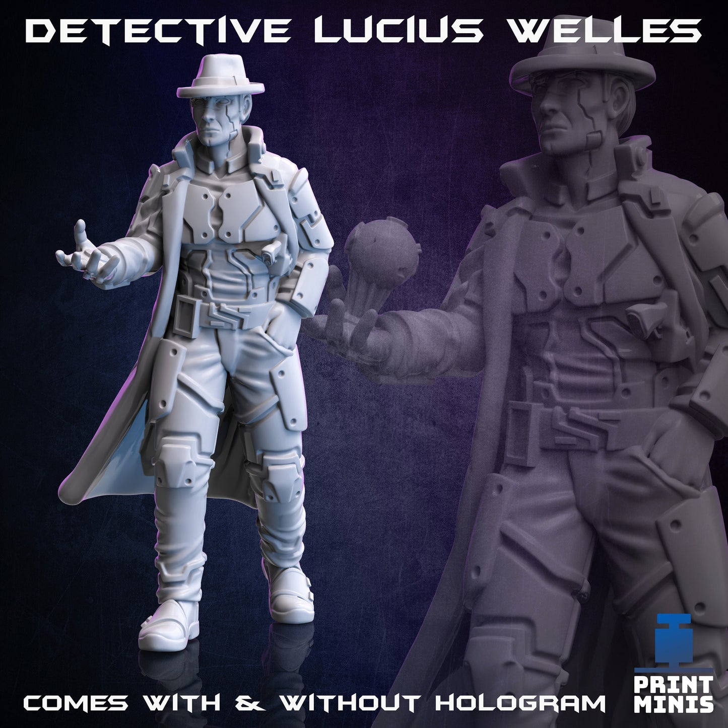 Detective Wells (2 Variants Available) - Print Minis