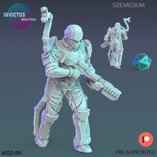 Exoskeleton Soldier (3 Variants Available) - Invictus Miniatures