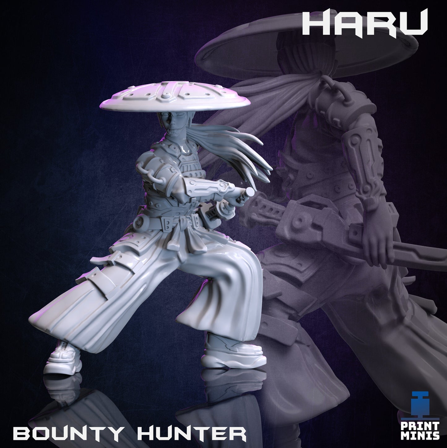 Haru and Kaito - Samurai Twins (2 Variants Available) - Print Minis